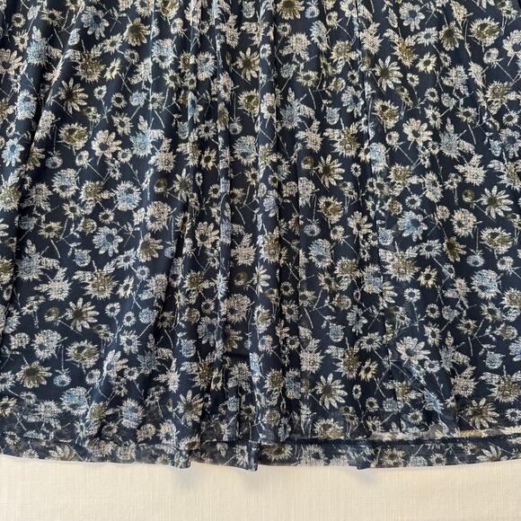 LANE BRYANT Puff Sleeve Crew Neck Mesh Blouse Women's Size 18/20 Navy Floral NWT - Picture 6 of 13